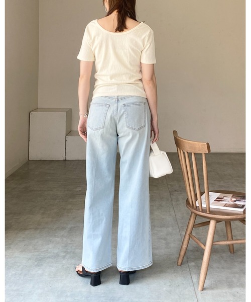 She's Closet(シーズクローゼット)の「2wayカシュクールボートネック/Vネック半袖Tシャツ(Tシャツ/カットソー・レディース・ブラック/アイボリー・FREE)」の15枚目の写真