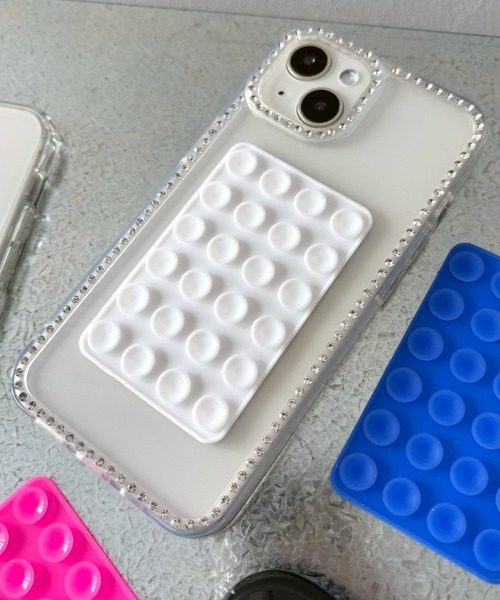 WEGO(ウィゴー)の「WEGO/マルチ吸盤シート(スマホグッズ・レディース・ピンク/ホワイト/ブラック/ライトピンク/グレー/グリーン系その他/イエロー・FREE)」の2枚目の写真