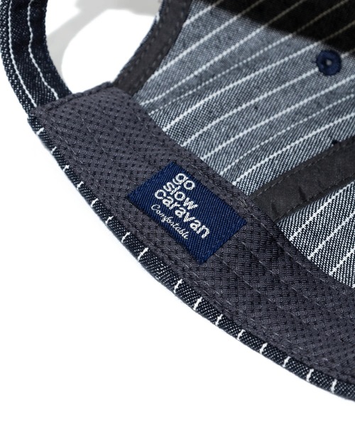go slow caravan(ゴースローキャラバン)の「gワッペン デニム ショートバイザーキャップ(キャップ・メンズ・ダークインディゴブルー/ストライプ・FREE)」の19枚目の写真
