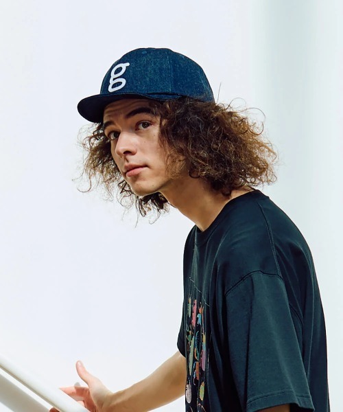 go slow caravan(ゴースローキャラバン)の「gワッペン デニム ショートバイザーキャップ(キャップ・メンズ・ダークインディゴブルー/ストライプ・FREE)」の8枚目の写真