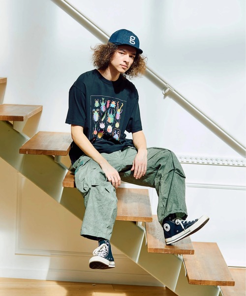 go slow caravan(ゴースローキャラバン)の「gワッペン デニム ショートバイザーキャップ(キャップ・メンズ・ダークインディゴブルー/ストライプ・FREE)」の6枚目の写真