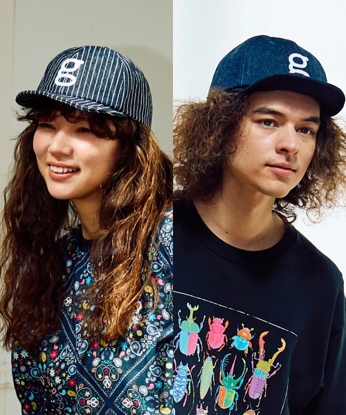 go slow caravan(ゴースローキャラバン)の「gワッペン デニム ショートバイザーキャップ(キャップ・メンズ・ダークインディゴブルー/ストライプ・FREE)」の4枚目の写真