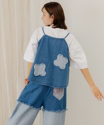 ScoLar | 152639：花アップリケデニムビスチェ(その他トップス)