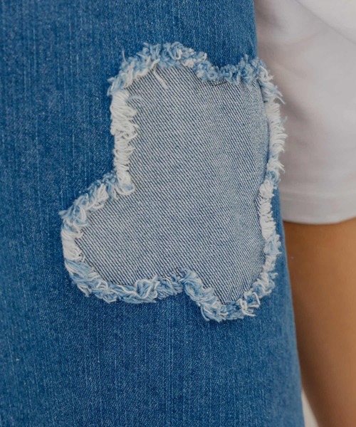 ScoLar（スカラー）の「152639：花アップリケデニムビスチェ（その他トップス・レディース・ネイビー/ブラック・M）」の9枚目の写真