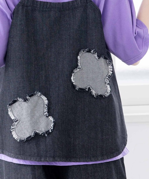 ScoLar（スカラー）の「152639：花アップリケデニムビスチェ（その他トップス・レディース・ネイビー/ブラック・M）」の15枚目の写真