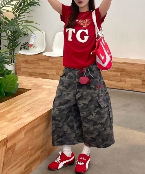FreeZone(フリーゾーン)の「カーゴカモワイドパンツ(カーゴパンツ・メンズ・ダークグレー・S/M/L)」の17枚目の写真