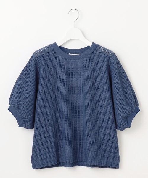 自由区(ジユウク)の「チェックジャカード カットソー(Tシャツ/カットソー・レディース・グレー系/ダルブルー系/アイボリー系・44/46/48)」の3枚目の写真