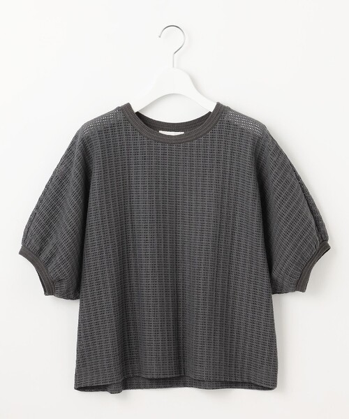 自由区(ジユウク)の「チェックジャカード カットソー(Tシャツ/カットソー・レディース・グレー系/ダルブルー系/アイボリー系・44/46/48)」の9枚目の写真