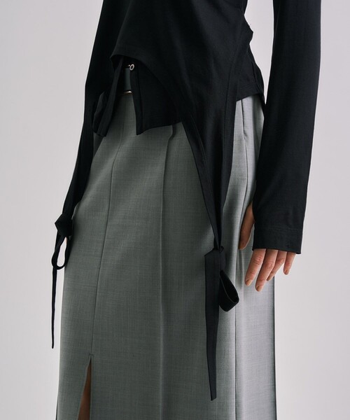 UNITED TOKYO（ユナイテッドトウキョウ）の「【残りわずか！】3wayHalterneck Layered Polo｜ウォッシャブル/ロンT/レイヤードトップス/春服（ポロシャツ・レディース・グレー/ブラック/ベージュ・FREE）」の17枚目の写真