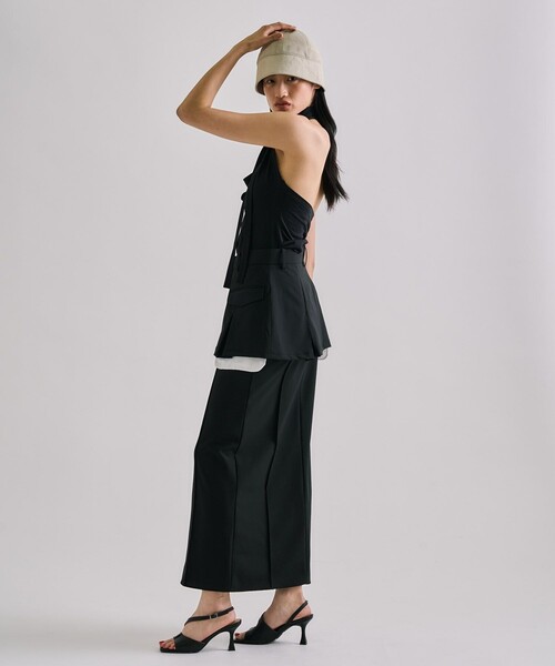 UNITED TOKYO（ユナイテッドトウキョウ）の「【残りわずか！】3wayHalterneck Layered Polo｜ウォッシャブル/ロンT/レイヤードトップス/春服（ポロシャツ・レディース・グレー/ブラック/ベージュ・FREE）」の20枚目の写真