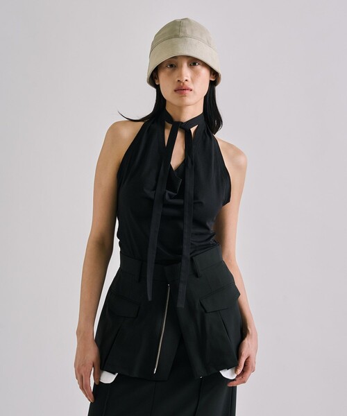 UNITED TOKYO（ユナイテッドトウキョウ）の「【残りわずか！】3wayHalterneck Layered Polo｜ウォッシャブル/ロンT/レイヤードトップス/春服（ポロシャツ・レディース・グレー/ブラック/ベージュ・FREE）」の21枚目の写真