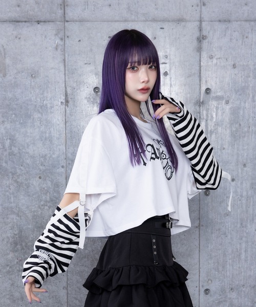 clap お花Tシャツとクロップドパンツ　ペア e-stroke_ce24026