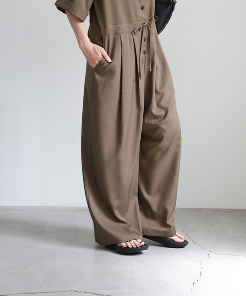 select MOCA（セレクトモカ）の「オープンカラーオールインワン（つなぎ/オールインワン・レディース・ブラウン/ベージュ/チャコールグレー・FREE）」の21枚目の写真