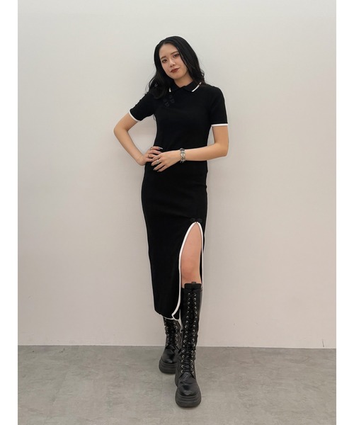 jouetie（ジュエティ）の「【TVアニメ『らんま1/2』jouetie】チャイナフィットワンピース（ワンピース・レディース・ブラック/ブルー/ピンク・MEDIUM）」の6枚目の写真