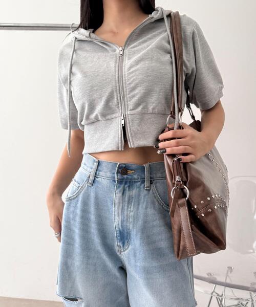 WEGO（ウィゴー）の「WEGO/スタッズBIGボストン（ショルダーバッグ・レディース・ブラック/ブラウン・FREE）」の4枚目の写真