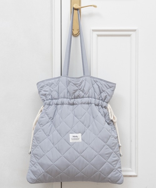 Miridy（ミリディー）の「推し活【オシイロ】ナイロンキルティングトートバッグ（トートバッグ・レディース・ブルー/ブラック/レッド/ホワイト/ピンク/グリーン/オレンジ/イエロー/パープル・FREE）」の4枚目の写真