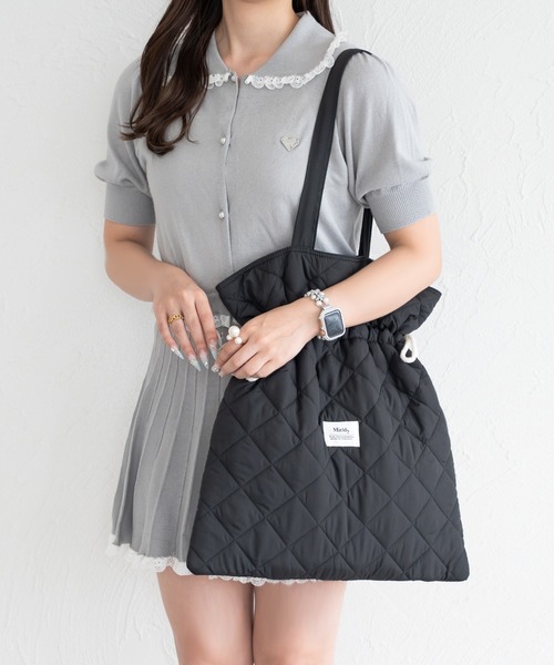 Miridy（ミリディー）の「推し活【オシイロ】ナイロンキルティングトートバッグ（トートバッグ・レディース・ブルー/ブラック/レッド/ホワイト/ピンク/グリーン/オレンジ/イエロー/パープル・FREE）」の19枚目の写真