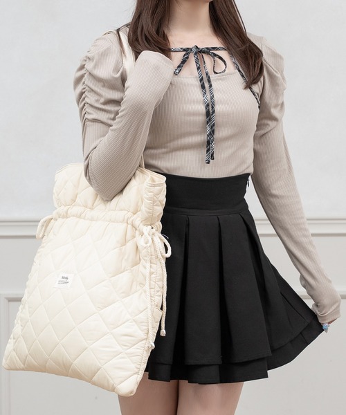 Miridy（ミリディー）の「推し活【オシイロ】ナイロンキルティングトートバッグ（トートバッグ・レディース・ブルー/ブラック/レッド/ホワイト/ピンク/グリーン/オレンジ/イエロー/パープル・FREE）」の11枚目の写真