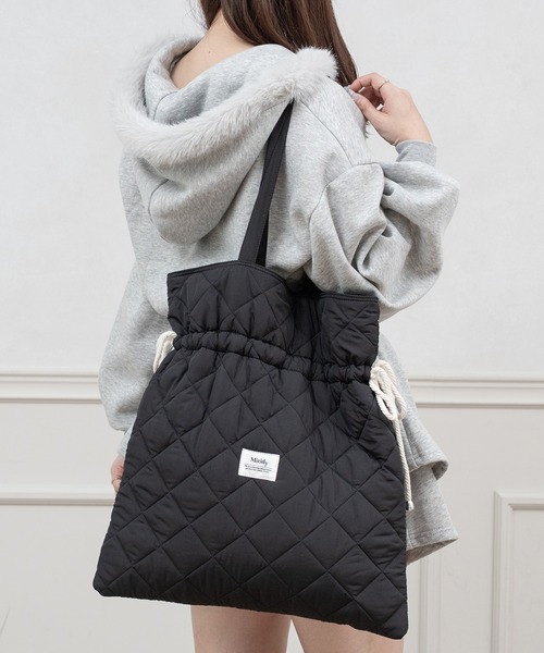 Miridy（ミリディー）の「推し活【オシイロ】ナイロンキルティングトートバッグ（トートバッグ・レディース・ブルー/ブラック/レッド/ホワイト/ピンク/グリーン/オレンジ/イエロー/パープル・FREE）」の13枚目の写真