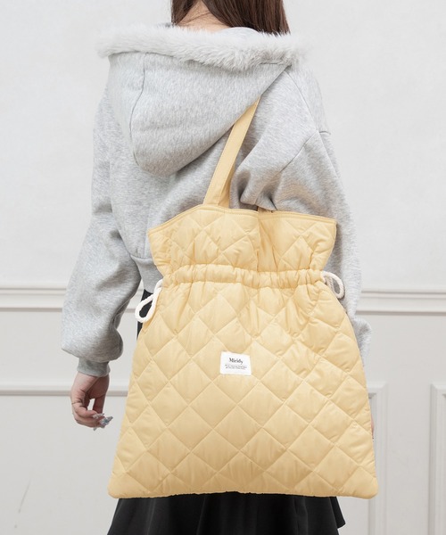 Miridy（ミリディー）の「推し活【オシイロ】ナイロンキルティングトートバッグ（トートバッグ・レディース・ブルー/ブラック/レッド/ホワイト/ピンク/グリーン/オレンジ/イエロー/パープル・FREE）」の16枚目の写真