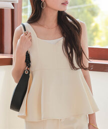 Petitle | [ 低身長向けサイズ ] 前後2wayペプラムチュニック(ベスト)