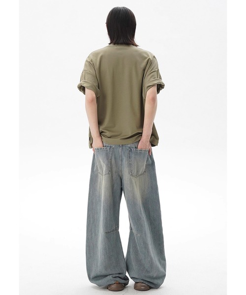 MASONPRINCE(メイソンプリンス)の「オーバーサイズ シンプル無地 Tシャツ DT4335【MASONPRINCE】(Tシャツ/カットソー・メンズ・ホワイト/グレー/カーキ・L/M/S)」の5枚目の写真