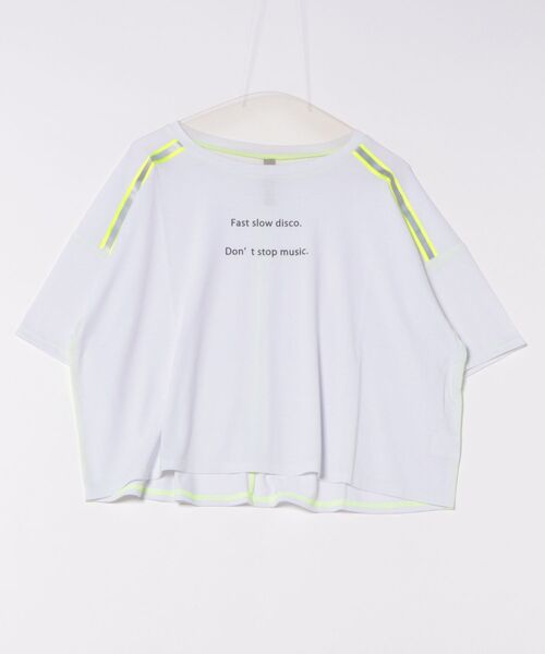 Q(キュー)の「ショルダーラインリラックストップス(Tシャツ/カットソー・レディース・ホワイト/チャコールグレー・MEDIUM)」の3枚目の写真