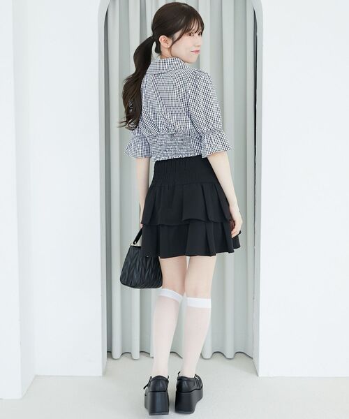 MAJESTIC LEGON（マジェスティックレゴン）の「デコルテオープンブラウス（シャツ/ブラウス・レディース・ブラック/オフホワイト/ブラック系その他・MEDIUM）」の9枚目の写真