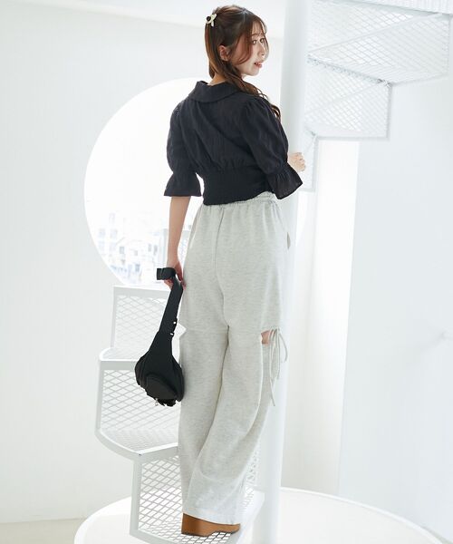 MAJESTIC LEGON（マジェスティックレゴン）の「デコルテオープンブラウス（シャツ/ブラウス・レディース・ブラック/オフホワイト/ブラック系その他・MEDIUM）」の17枚目の写真