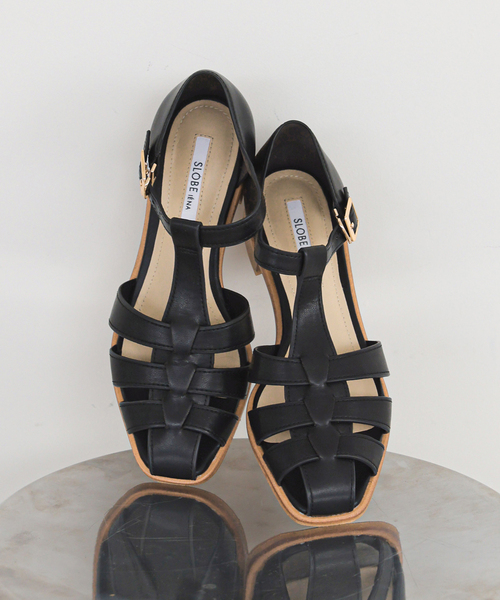 SLOBE IENA / スローブイエナ　シルバー ポインテッドトゥ サンダル WEB限定/追加》SLOBE レザーグルカサンダル（サンダル）｜SLOBE