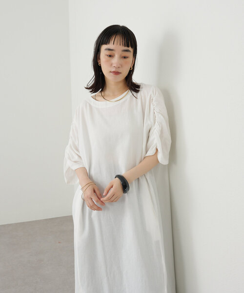 Omekashi（オメカシ）の「ギャザーオフショルワンピース（ワンピース