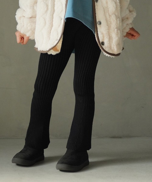 MAKE YOUR DAY（メイクユアデイ）の「ニットフレアパンツ■80～140cm（その他パンツ・キッズ・ベージュ/ブラック・100/140/120/110/90/80/130）」の4枚目の写真
