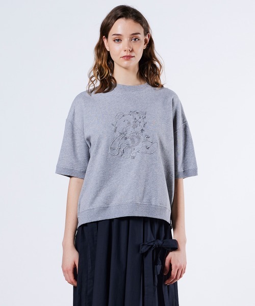 DOUBLE STANDARD CLOTHING(ダブルスタンダードクロージング)の「ベアプリント裏毛ニット(ニット/セーター・レディース・グレー/オフホワイト・FREE)」の4枚目の写真