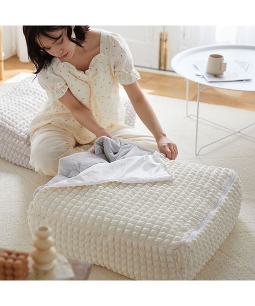 クッションになる布団収納ケース ぽこぽこデザイン 【furry doudou