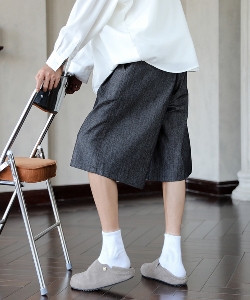 neos（ネオス）の「【neos】ルーズシルエット ツイル バミューダ ワイド ハーフ パンツ（その他パンツ・メンズ・ブラック/ベージュ・MEDIUM/LARGE）」の5枚目の写真