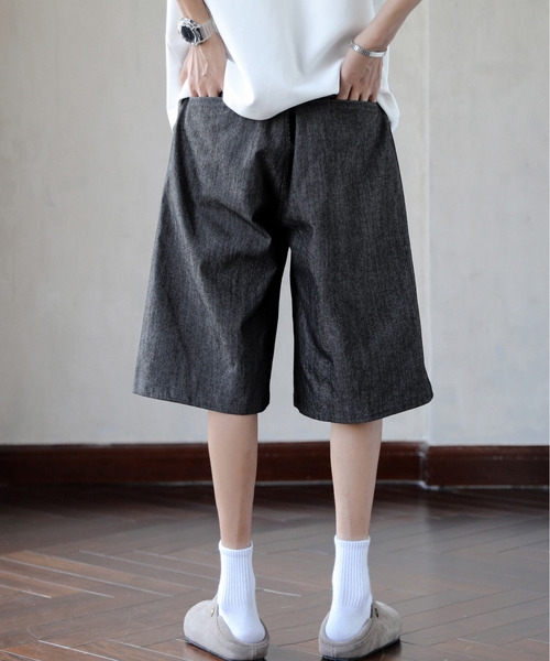 neos（ネオス）の「【neos】ルーズシルエット ツイル バミューダ ワイド ハーフ パンツ（その他パンツ・メンズ・ブラック/ベージュ・MEDIUM/LARGE）」の6枚目の写真