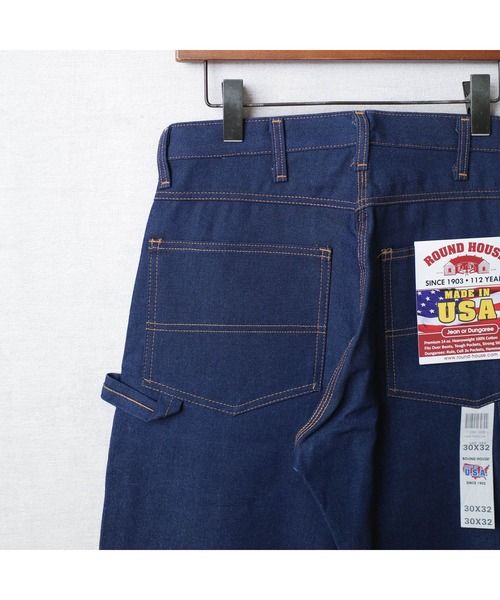ROUND HOUSE(ラウンドハウス)の「【T12】【ROUND HOUSE】MADE IN USA 5POCKET CARPENTER DUNGAREE JEANS(デニムパンツ・メンズ・ワンウォッシュ・32inch/34inch/30 inch)」の3枚目の写真