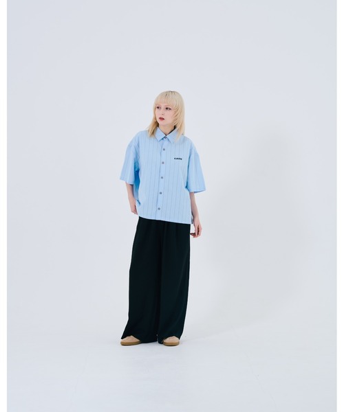【洗える】SHEER dobby ストライプ シャツカラー ブラウス ブラウス シャツ 「洗える」SHEER dobby ストライプ シャツ