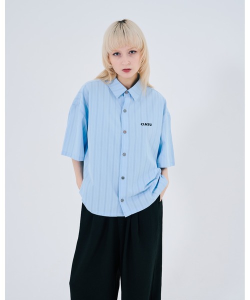 CIASU（シアス）の「ドビーストライプシャツ（シャツ/ブラウス・メンズ・サックスブルー/アイボリー・MEDIUM/LARGE）」の20枚目の写真