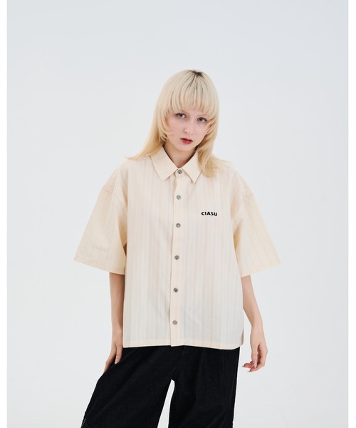 【洗える】SHEER dobby ストライプ シャツカラー ブラウス ブラウス シャツ 「洗える」SHEER dobby ストライプ シャツ