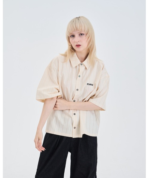 CIASU（シアス）の「ドビーストライプシャツ（シャツ/ブラウス・メンズ・サックスブルー/アイボリー・MEDIUM/LARGE）」の16枚目の写真