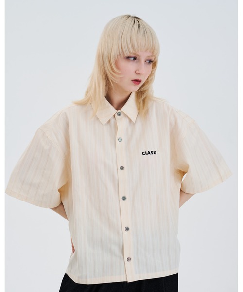 CIASU（シアス）の「ドビーストライプシャツ（シャツ/ブラウス・メンズ・サックスブルー/アイボリー・MEDIUM/LARGE）」の15枚目の写真