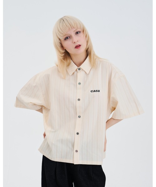 CIASU（シアス）の「ドビーストライプシャツ（シャツ/ブラウス・メンズ・サックスブルー/アイボリー・MEDIUM/LARGE）」の14枚目の写真