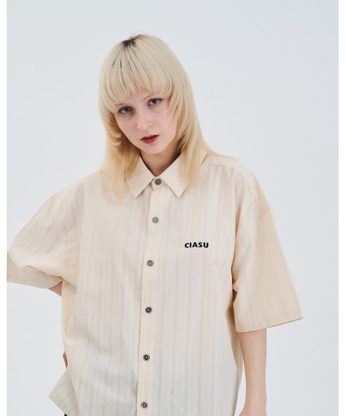 CIASU（シアス）の「ドビーストライプシャツ（シャツ/ブラウス・メンズ・サックスブルー/アイボリー・MEDIUM/LARGE）」の13枚目の写真