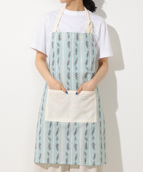 ラベンダー柄カフェエプロン セール】ラベンダー柄 ホルターネック エプロン（エプロン）｜Monocoro