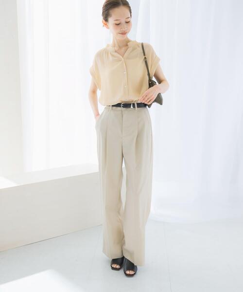 URBAN RESEARCH ROSSO WOMEN（アーバンリサーチ　ロッソ）の「『WEB限定』シャーリングスキッパーブラウス（シャツ/ブラウス・レディース・ブラウン/ミント/ライトベージュ・FREE）」の16枚目の写真