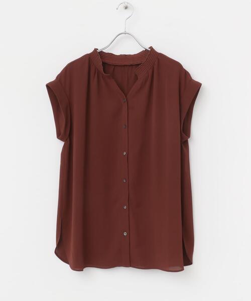 URBAN RESEARCH ROSSO WOMEN（アーバンリサーチ　ロッソ）の「『WEB限定』シャーリングスキッパーブラウス（シャツ/ブラウス・レディース・ブラウン/ミント/ライトベージュ・FREE）」の11枚目の写真