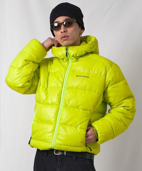BEN DAVIS（ベンデイビス）の「【BEN DAVIS（ベンデイビス）】BD HOODED PUFFER JACKET / オーバーサイズ フーディ ジャケット 中綿 ダウン パファー ドローコード（ダウンジャケット/コート・メンズ・イエロー系その他/ダークネイビー/ベージュ系その他4/スカイブルー・LARGE/MEDIUM/X-LARGE）」の2枚目の写真