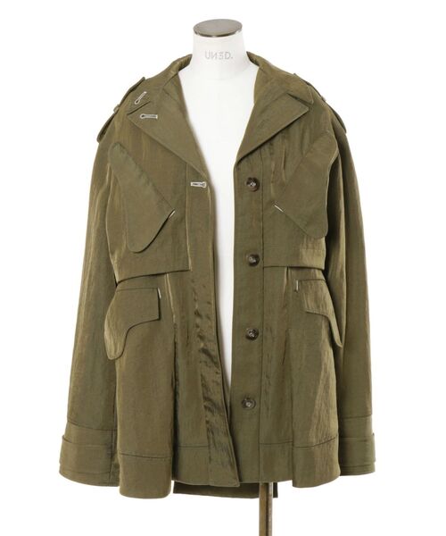UN3D.(アンスリード)の「CURVE FLAP FIELD JK / カーブフラップフィールドジャケット(ミリタリージャケット・レディース・カーキ/ブラック・38/36)」の18枚目の写真