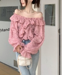 フロッキーフリル オフショルトップス